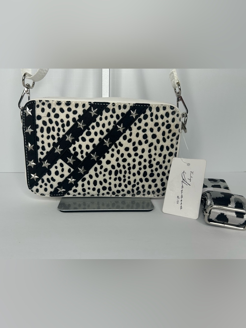 Vintage Havana Joyce Bag in White Cheetah